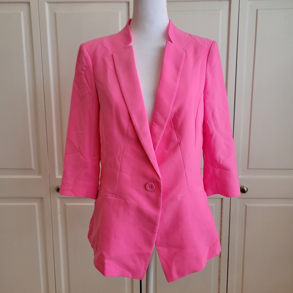Lily Hot Pink Single-Button Blazer